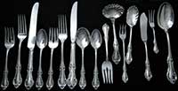 A set of silver flatware